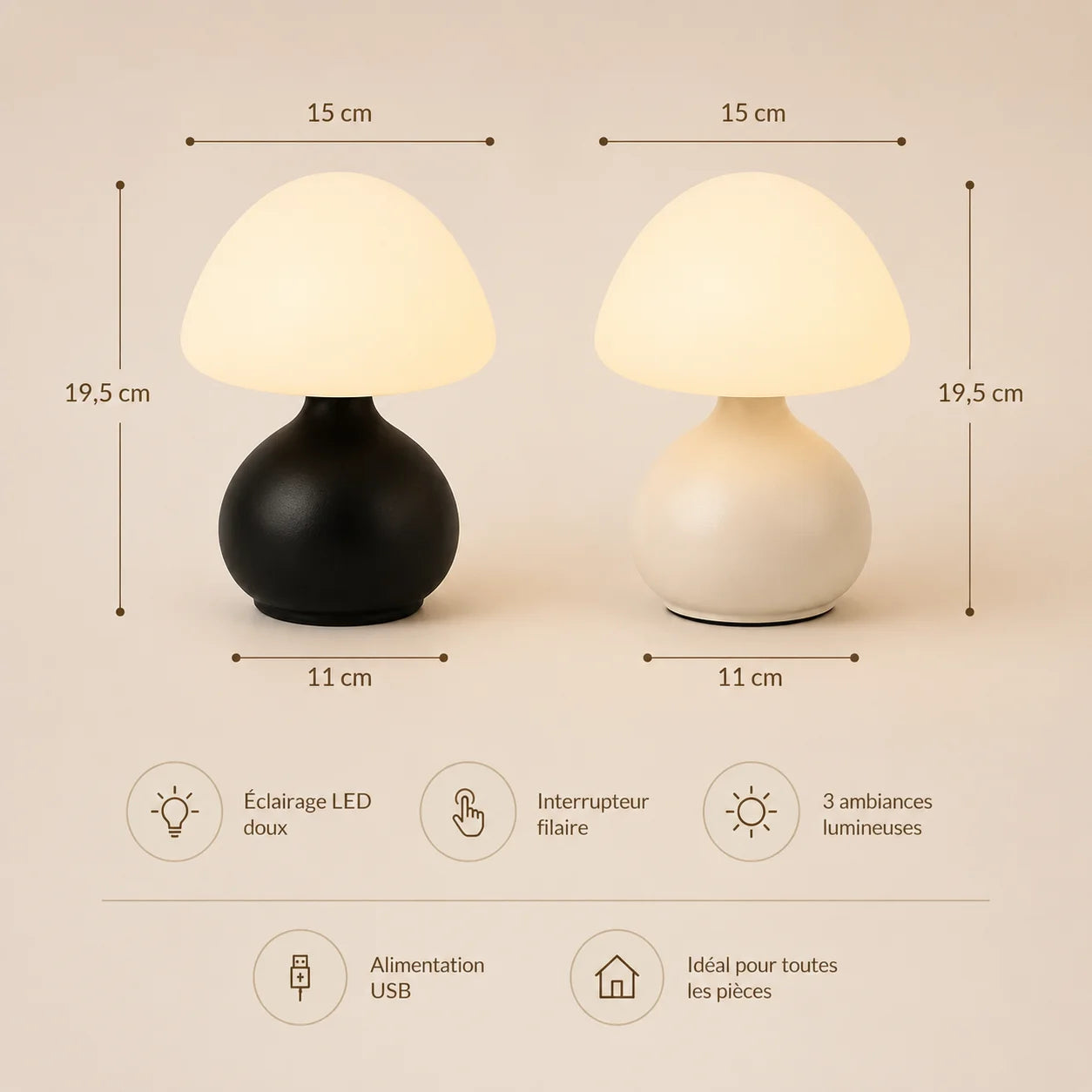 Lampe de Chevet Champignon