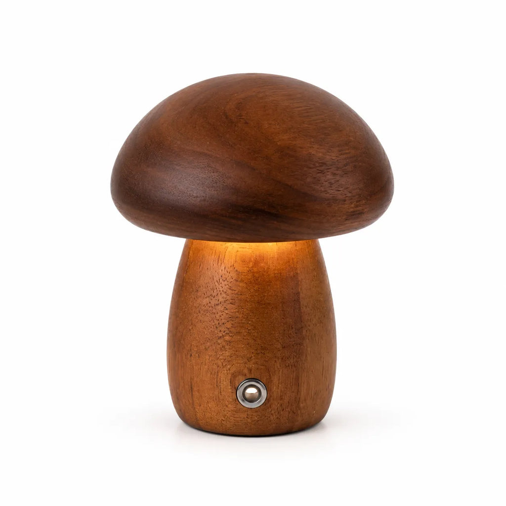 Lampe Champignon en Bois