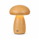 Infographie présentant les fonctionnalités de la lampe champignon en bois.