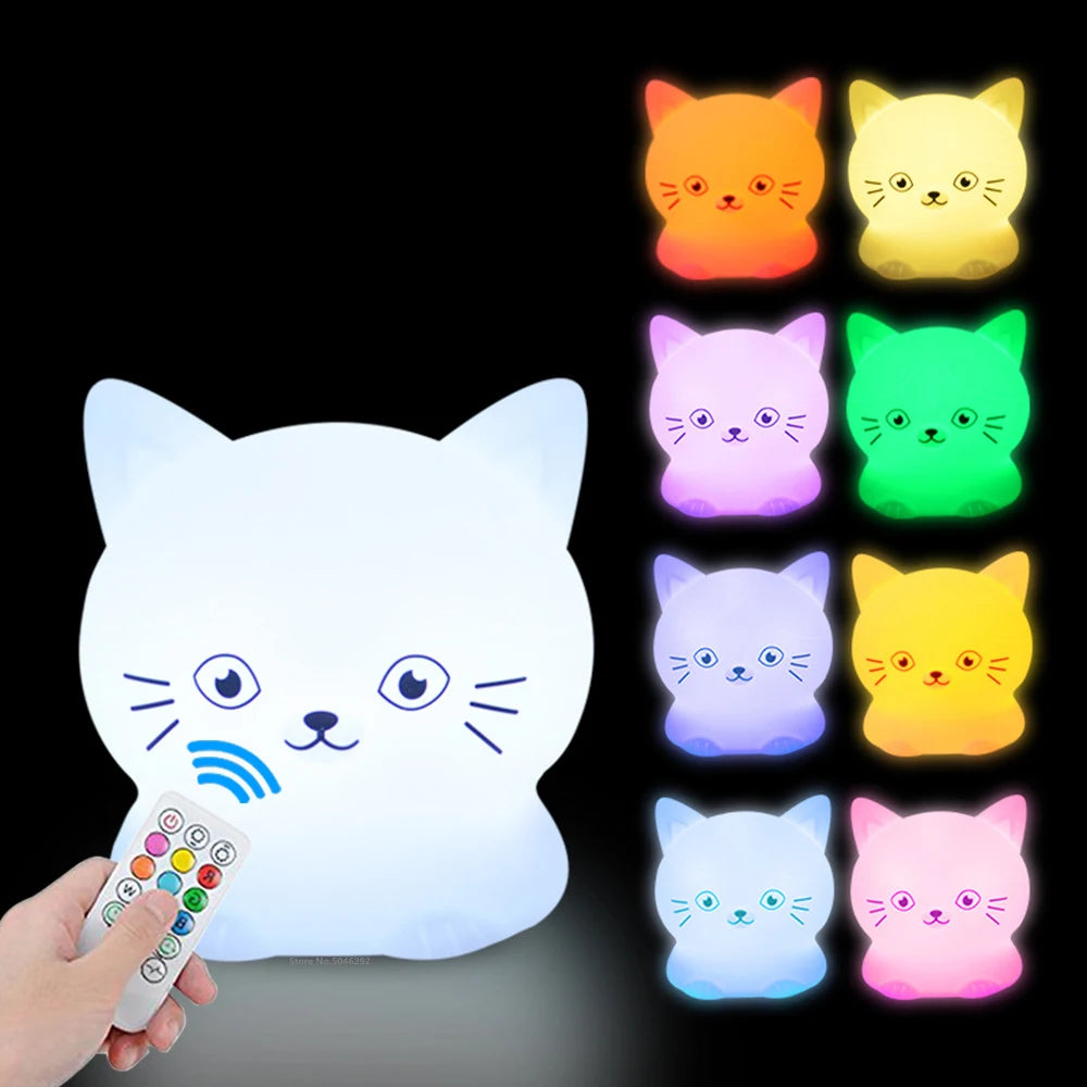 Veilleuse Chat Télécommande
