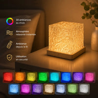 Projecteur plafond cube lumineux avec affichage des 16 couleurs d'ambiance RGB et télécommande